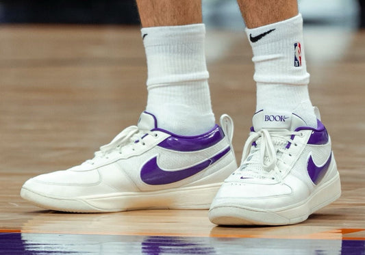 Devin Booker’s Debuts Nike Book 1 PE Inspired by the 1985 Air Jordan 1 “Metallic Purple” - Misguided