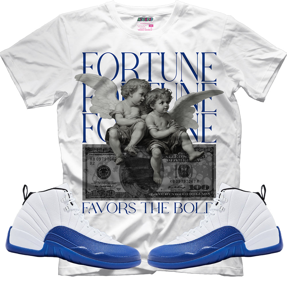 Camiseta La fortuna favorece a los audaces (Air Jordan 12 Blueberry)