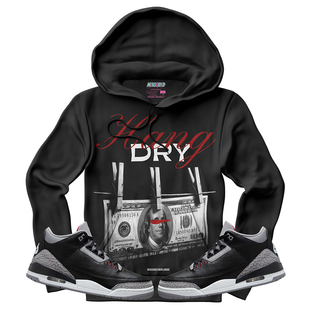 Sudadera con capucha Hang Dry (Air Jordan 3 Black Cement)