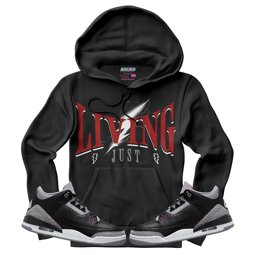 Sudadera con capucha Just Living (Air Jordan 3 Black Cement)