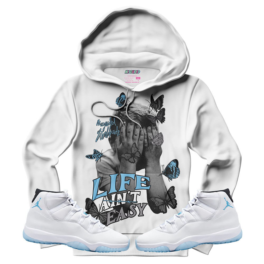 Sudadera con capucha La vida no es fácil (Air Jordan 11 Legend Blue)