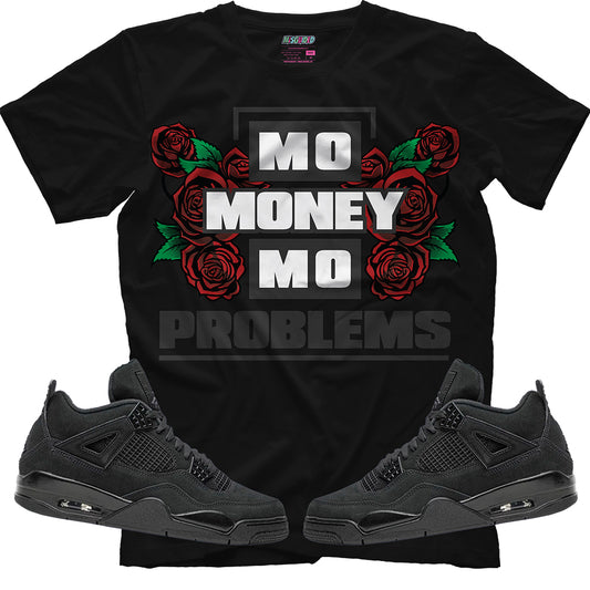 Camiseta "Más dinero, más problemas" (Air Jordan 4 Black Cat)