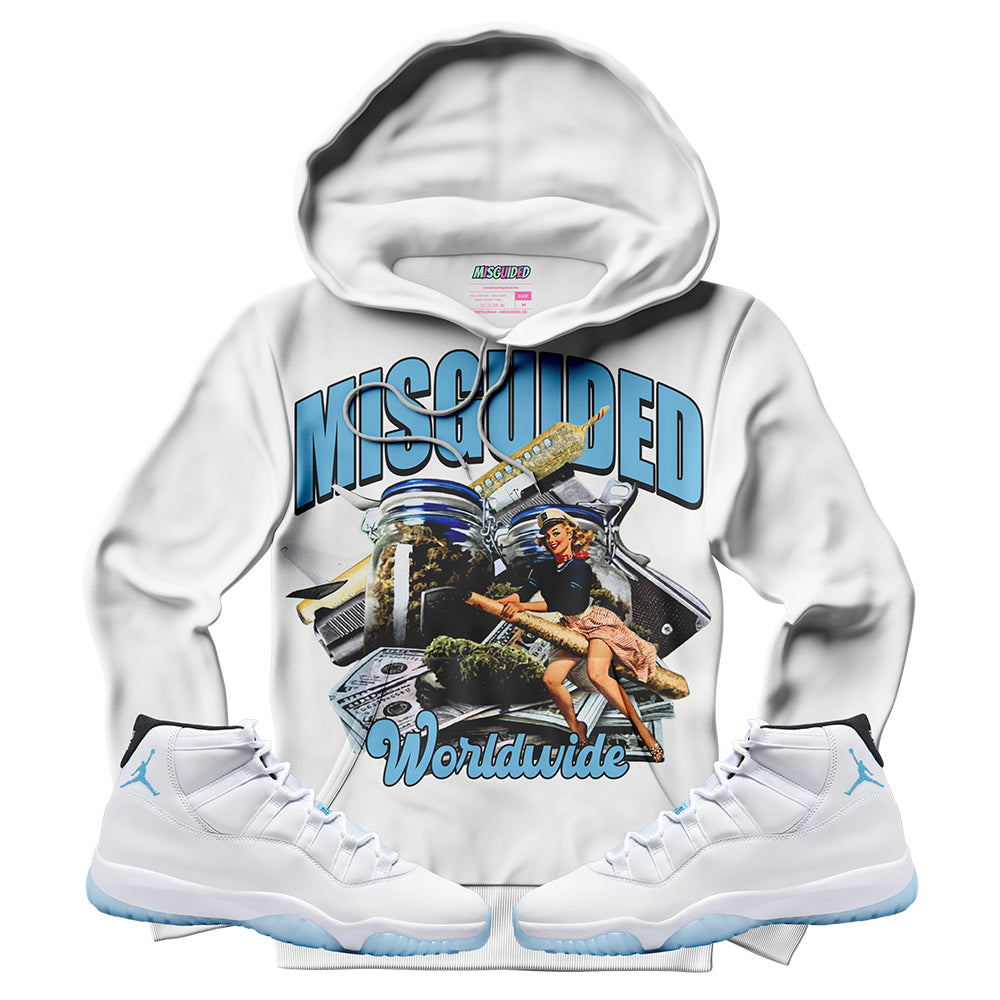 Sudadera con capucha WRLW (Air Jordan 11 Legend Blue) de Misguided