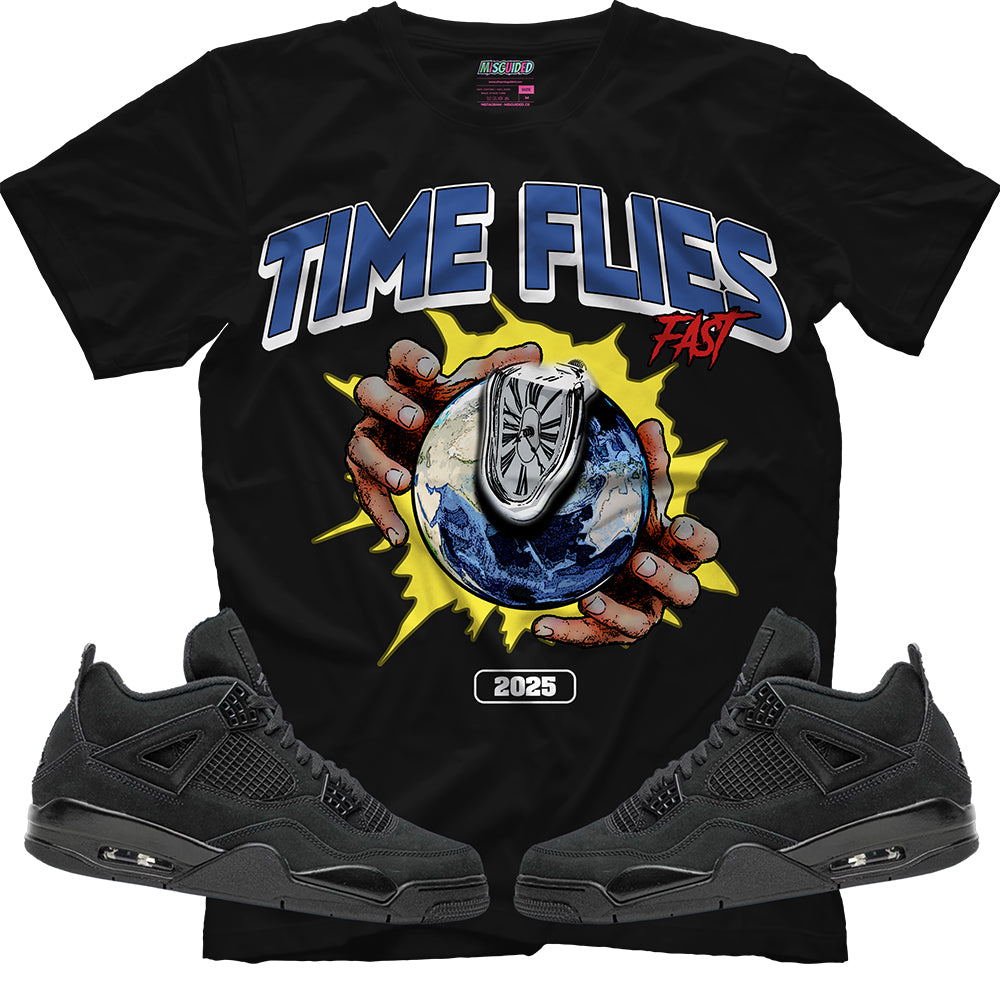 Camiseta El tiempo vuela (Air Jordan 4 Black Cat)