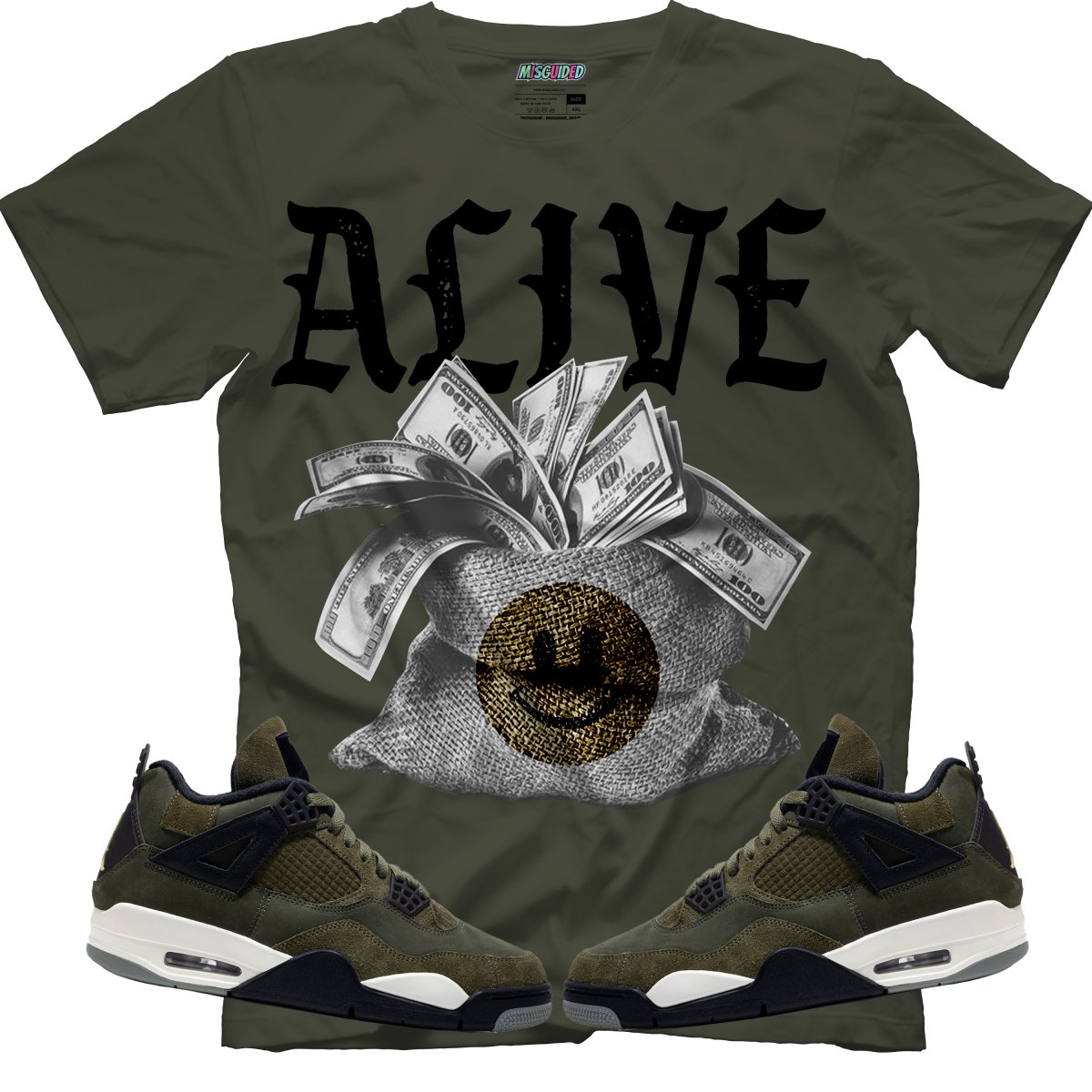 Alive (Air Jordan 4 Craft "Olive") T-Shirt - Misguided