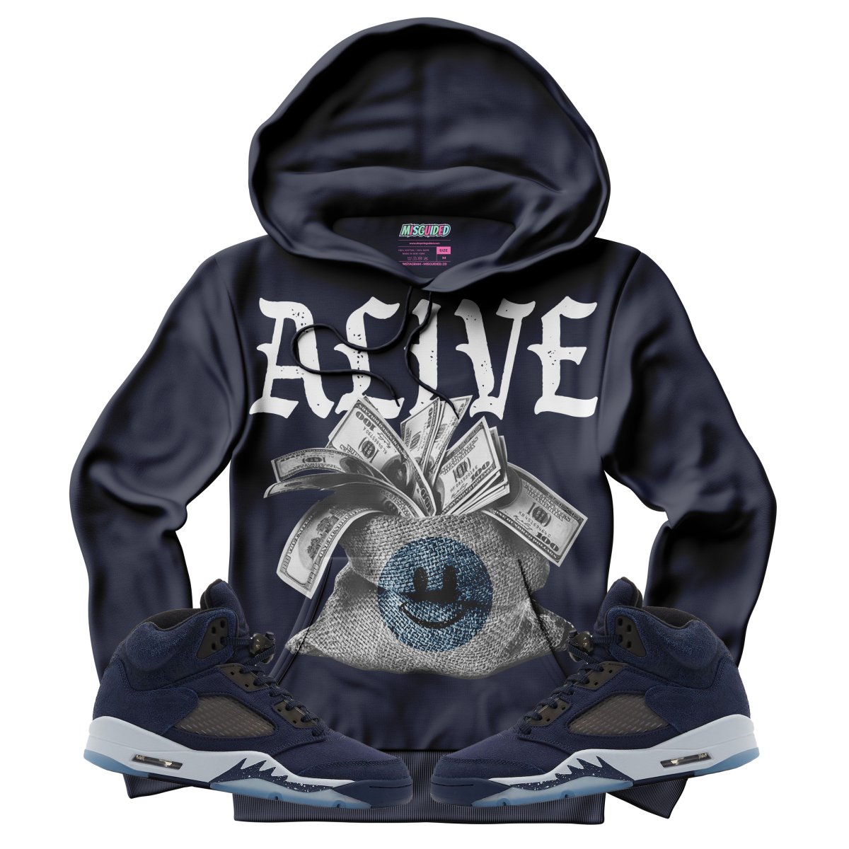 Alive (Air Jordan 5 Midnight Navy) Hoodie - Misguided