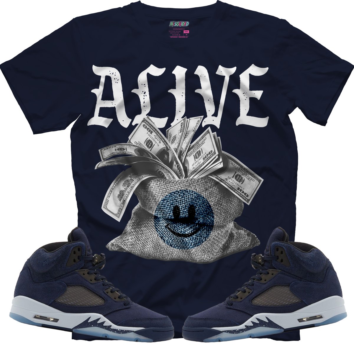 Alive (Air Jordan 5 Midnight Navy) T-Shirt - Misguided