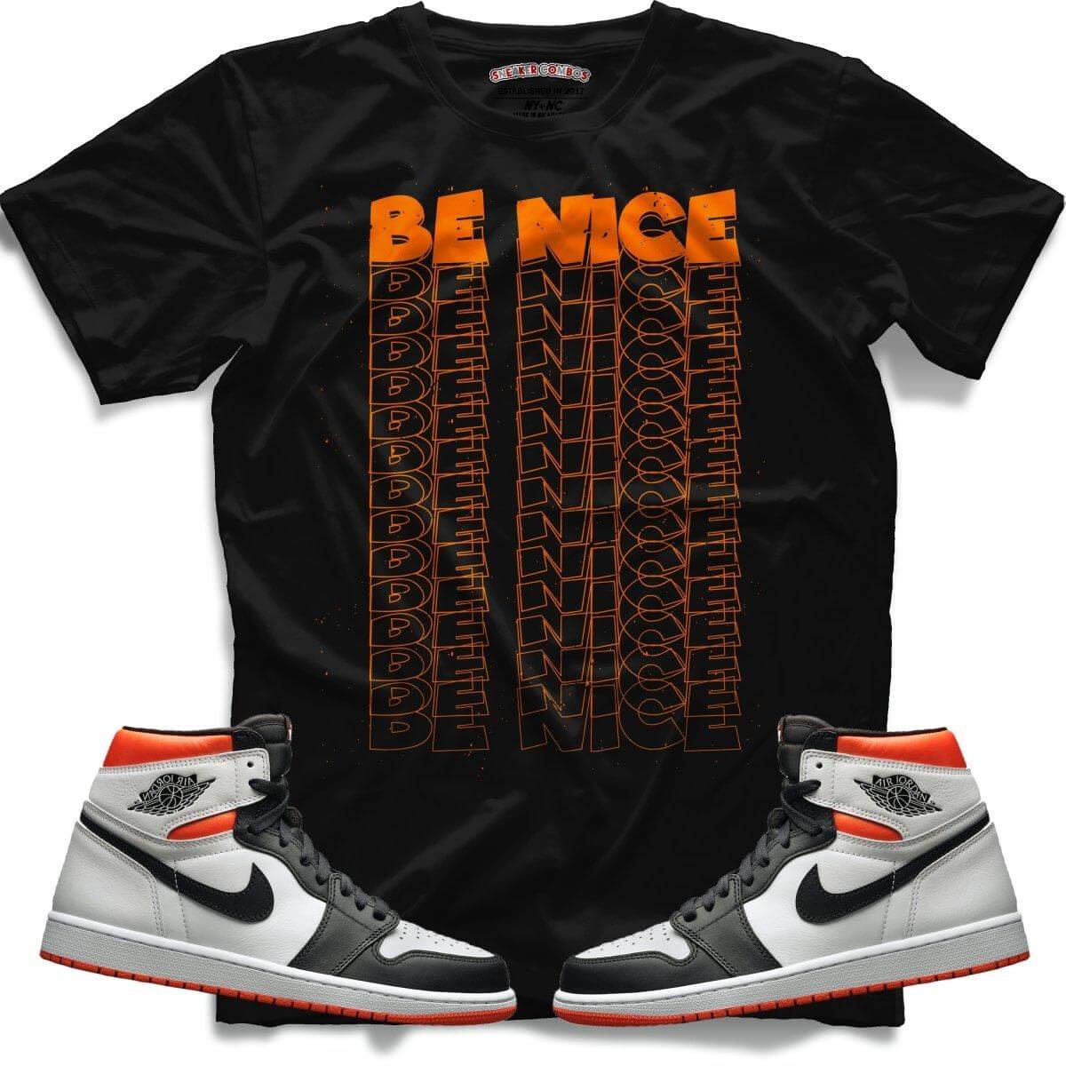 Be Nice (Retro 1 Electric Orange) T-Shirt - Misguided