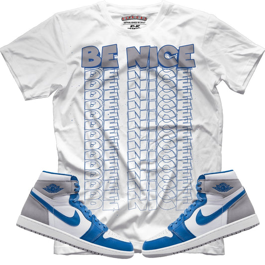 Be Nice (Retro 1 True Blue) T-Shirt - Misguided