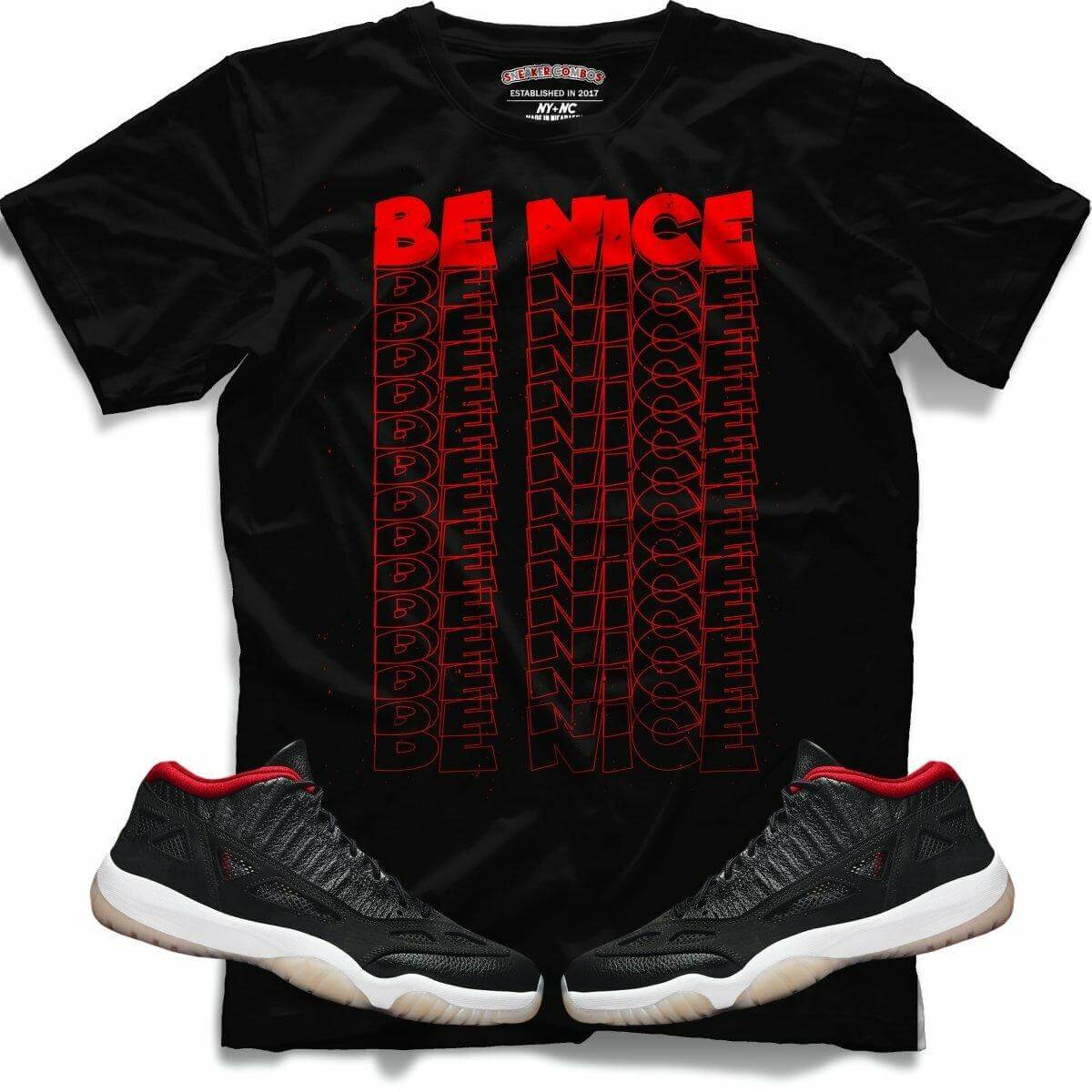 Be Nice (Retro 11 Low IE Bred) T-Shirt - Misguided