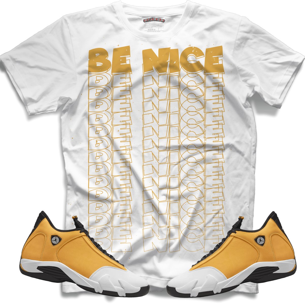 Be Nice (Retro 14 Ginger) T-Shirt - White - Misguided