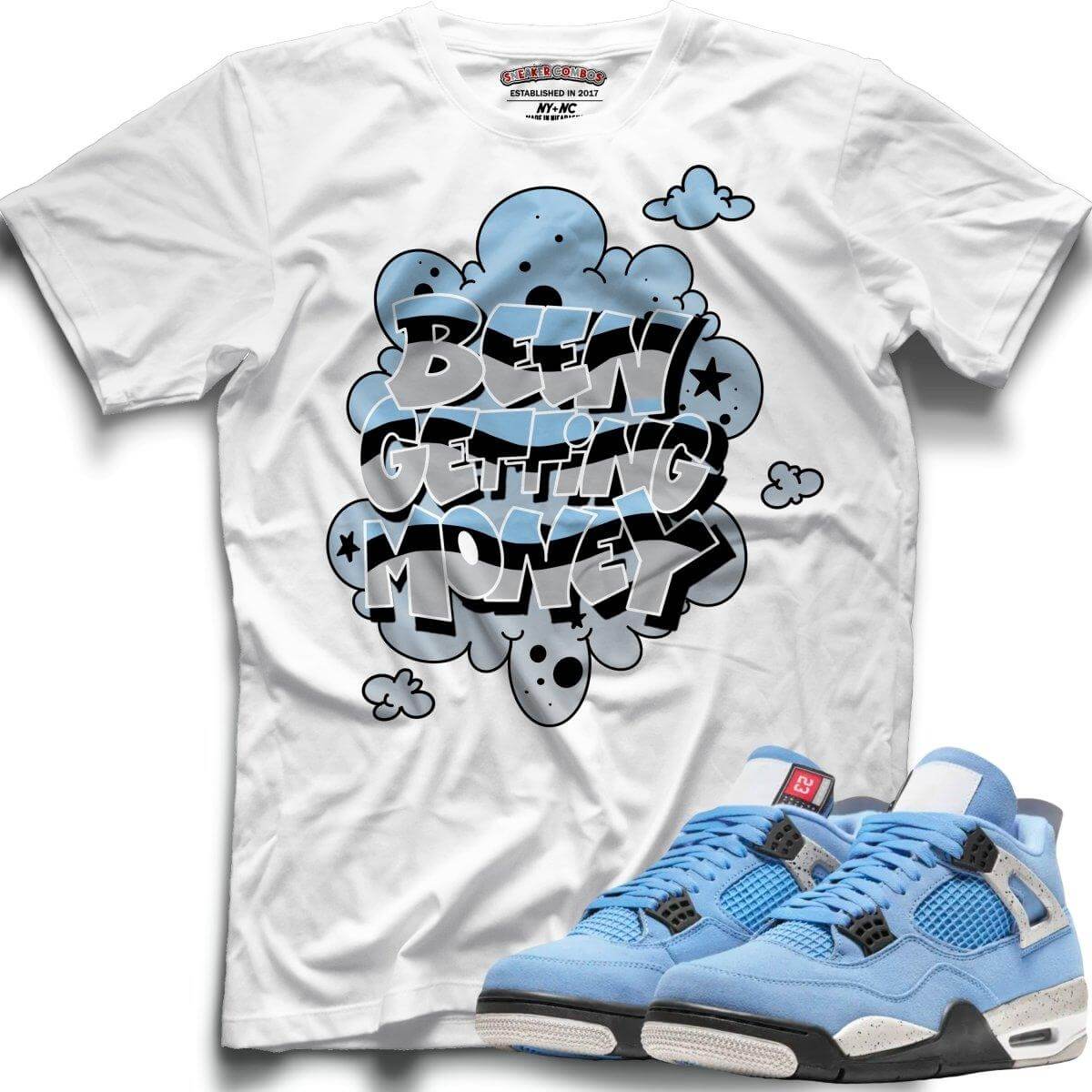 Been Getting Money (Retro 4 University Blue) T-Shirt - Misguided