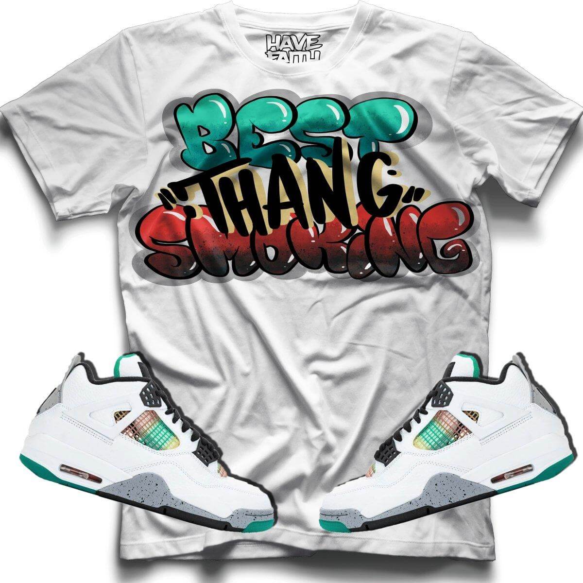 Best Thang Smoking (Rasta Retro 4's) T-Shirt - Misguided