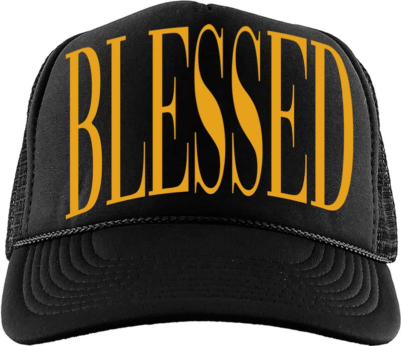 Blessed (Air Jordan 1 Retro High OG 'Yellow Ochre) Trucker Hat - Misguided