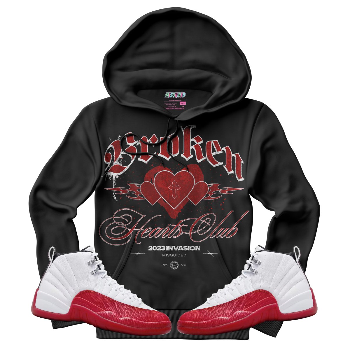 Broken Hearts Club (Air Jordan 12 Cherry) Hoodie - Misguided