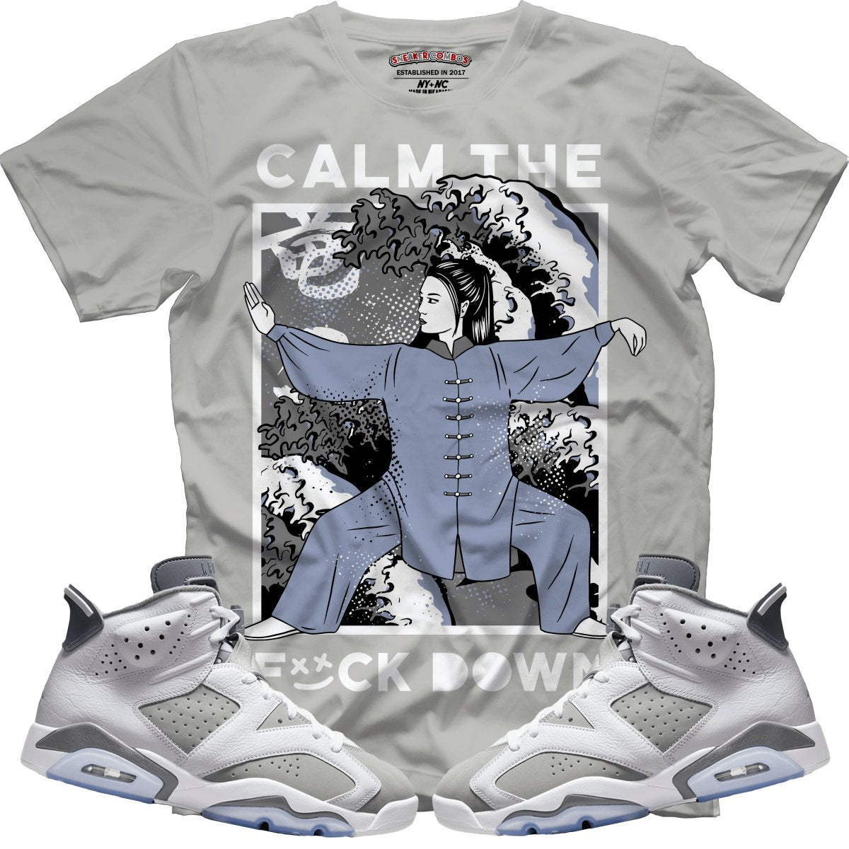 Calm TF Down (Retro 6 Cool Grey) T-Shirt - Misguided