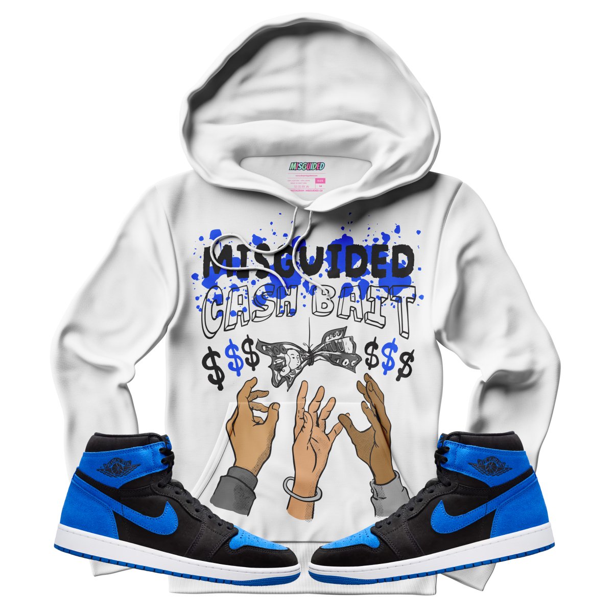 Cash Bait (Air Jordan 1 Royal Reimagined) Hoodie - Misguided