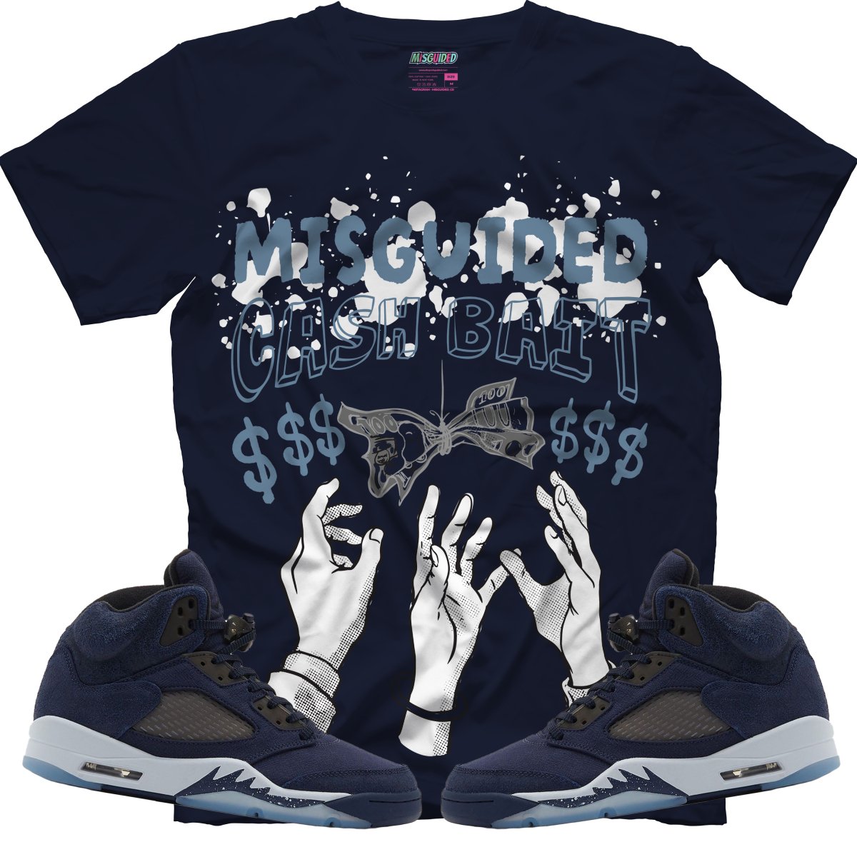 Cash Bait (Air Jordan 5 Midnight Navy) T-Shirt - Misguided