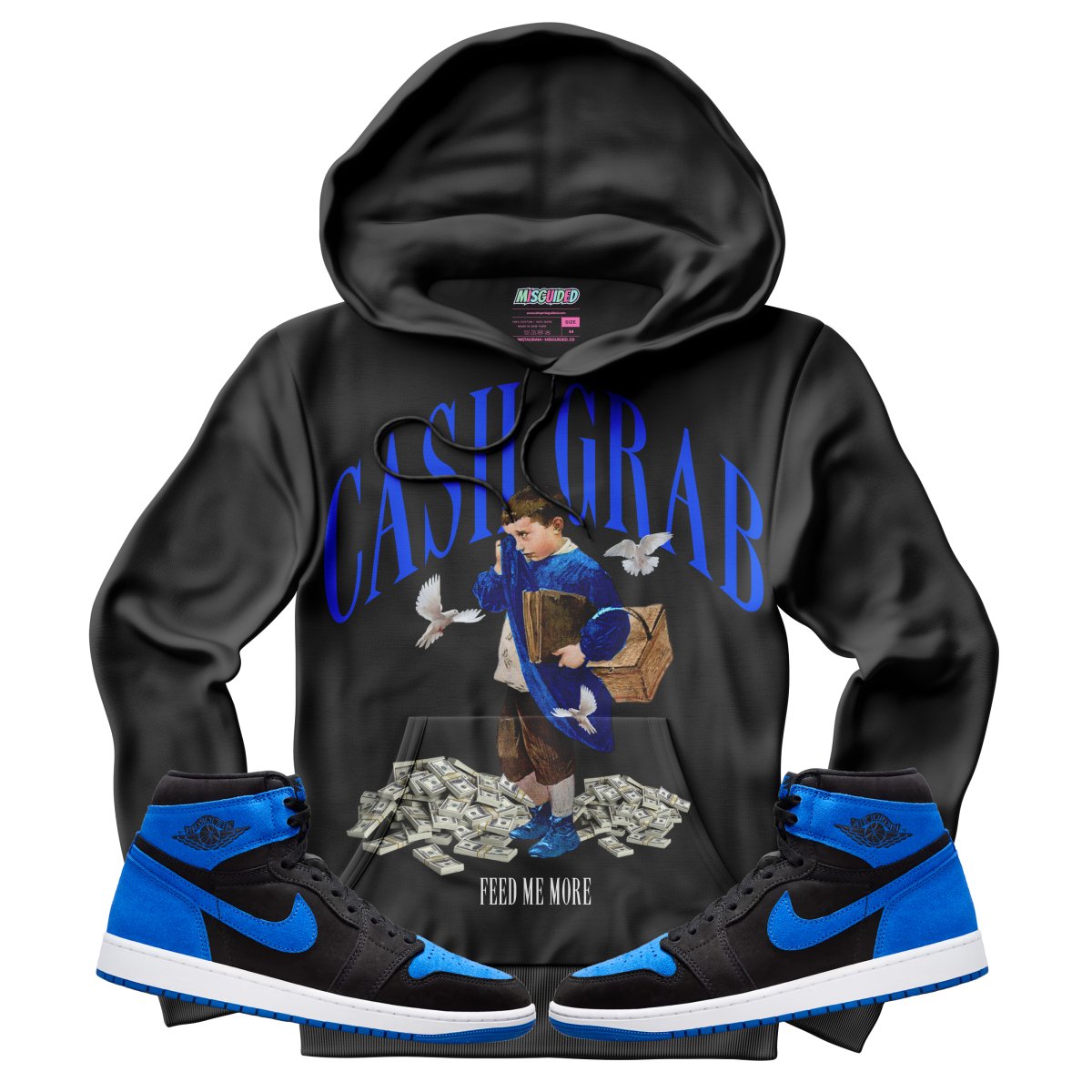 Cash Grab (Air Jordan 1 Royal Reimagined) Hoodie - Misguided