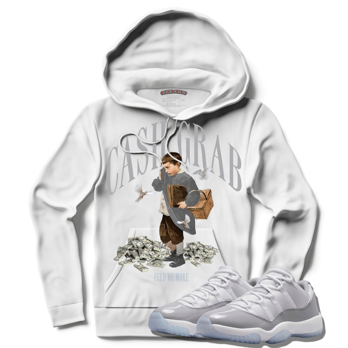 Cash Grab (Air Jordan 11 Cement Grey) Hoodie - Misguided