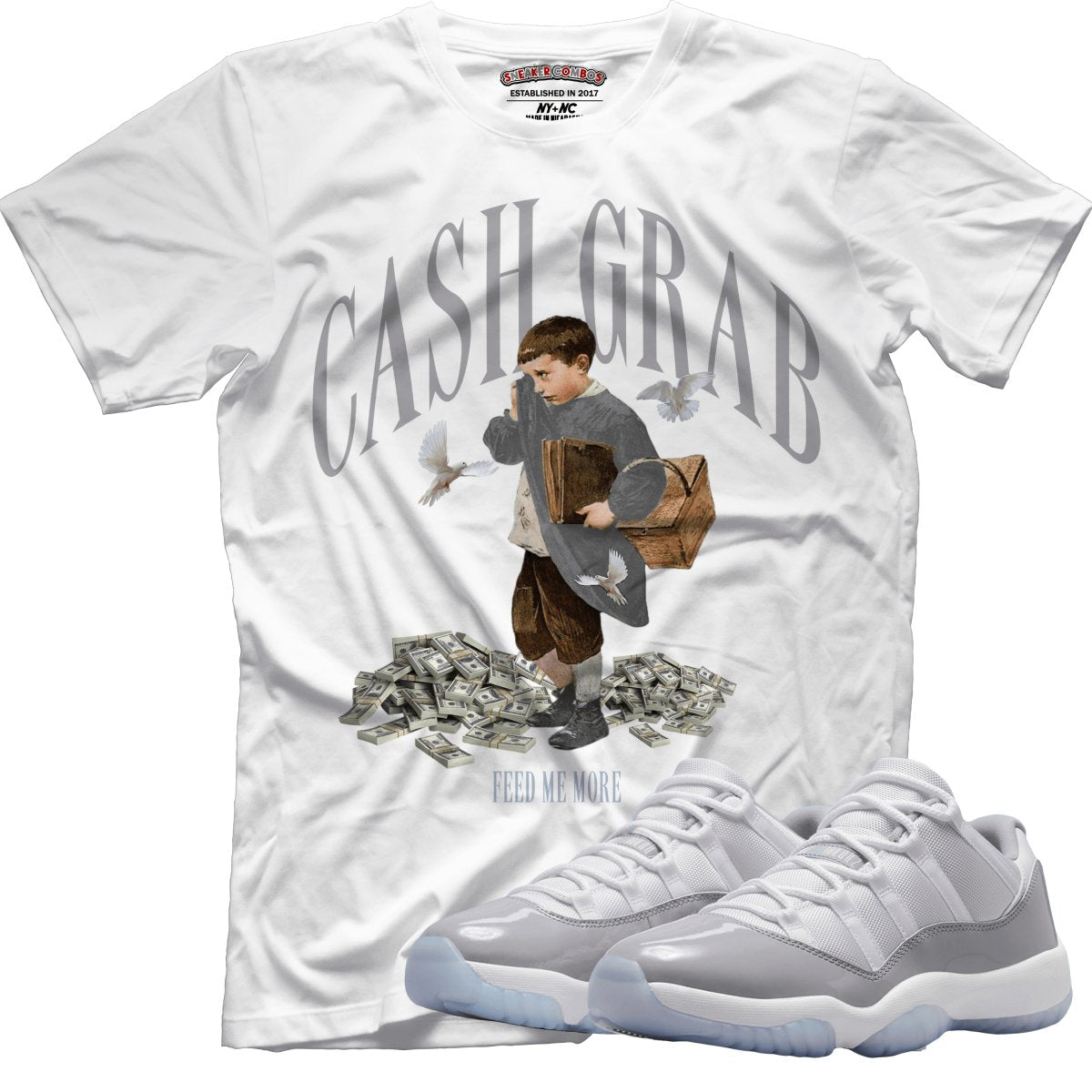 Cash Grab (Air Jordan 11 Cement Grey) T-Shirt - Misguided