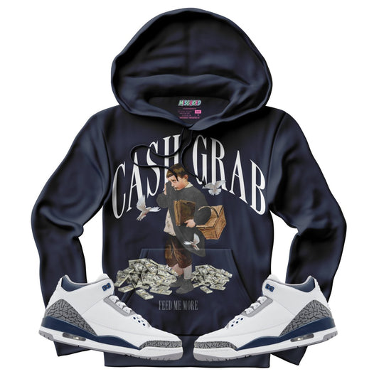 Cash Grab (Air Jordan 3 White Navy) Hoodie - Misguided