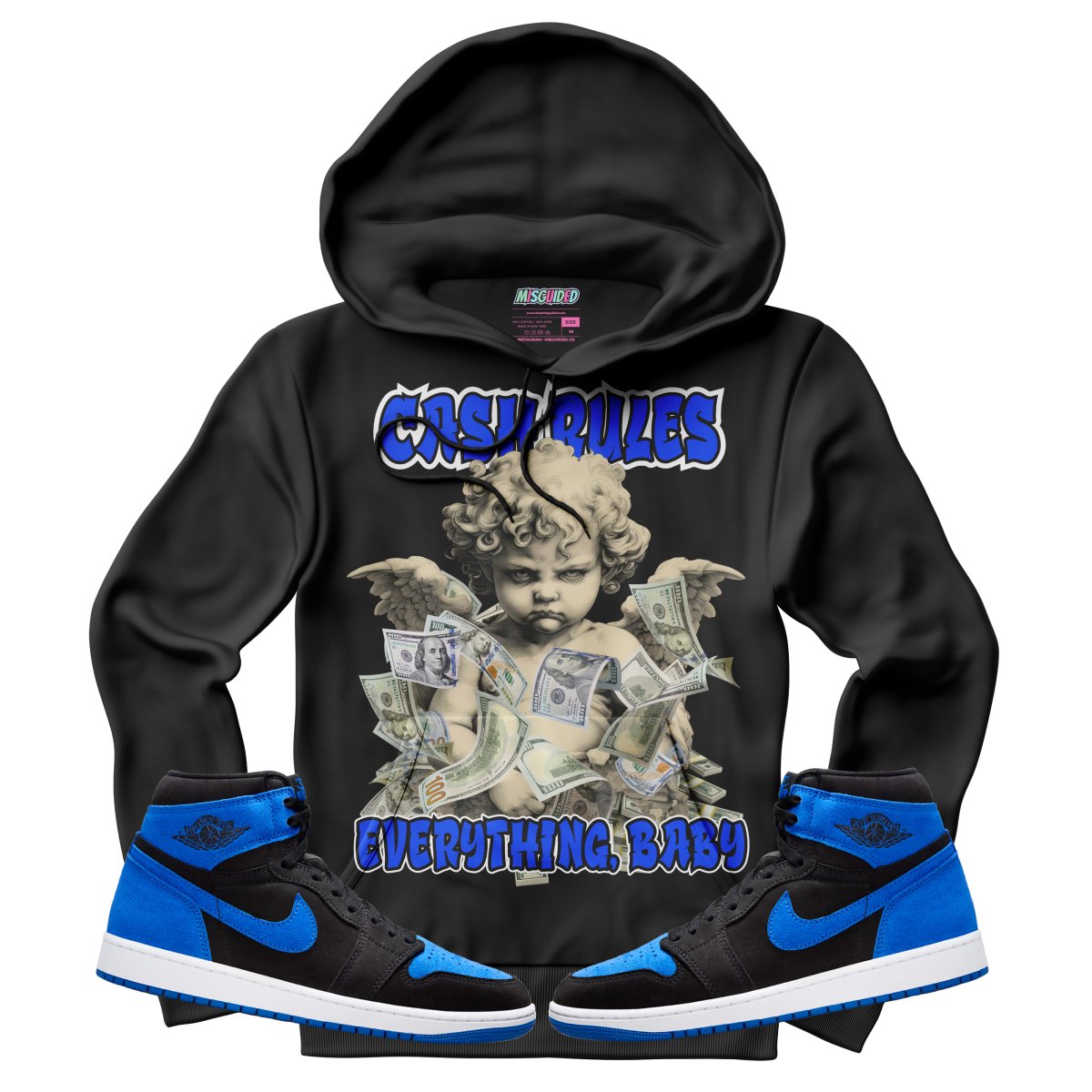 Cash Rules (Air Jordan 1 Royal Reimagined) Hoodie - Misguided