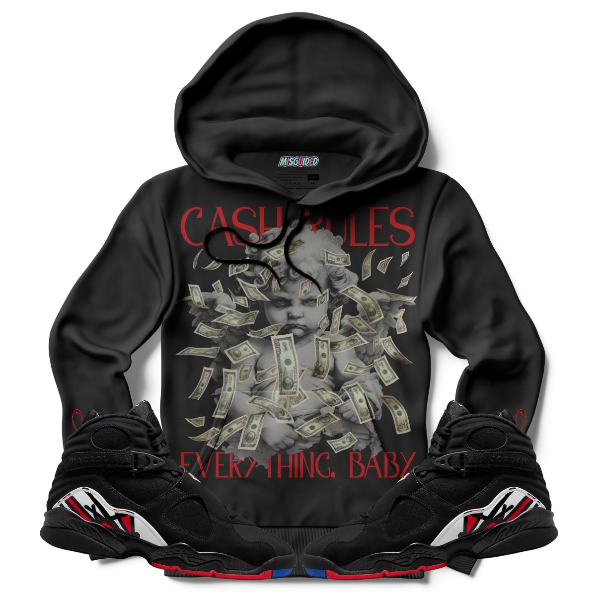 Cash Rules (Air Jordan 8 Playoff) Hoodie - Misguided