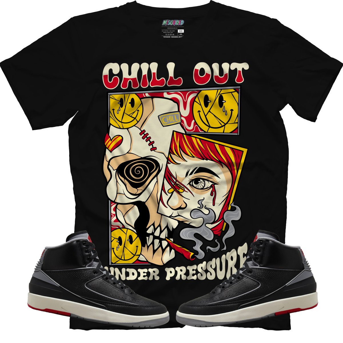 Chill Out Under Pressure (Air Jordan 2 Black Cement) T-Shirt - Misguided