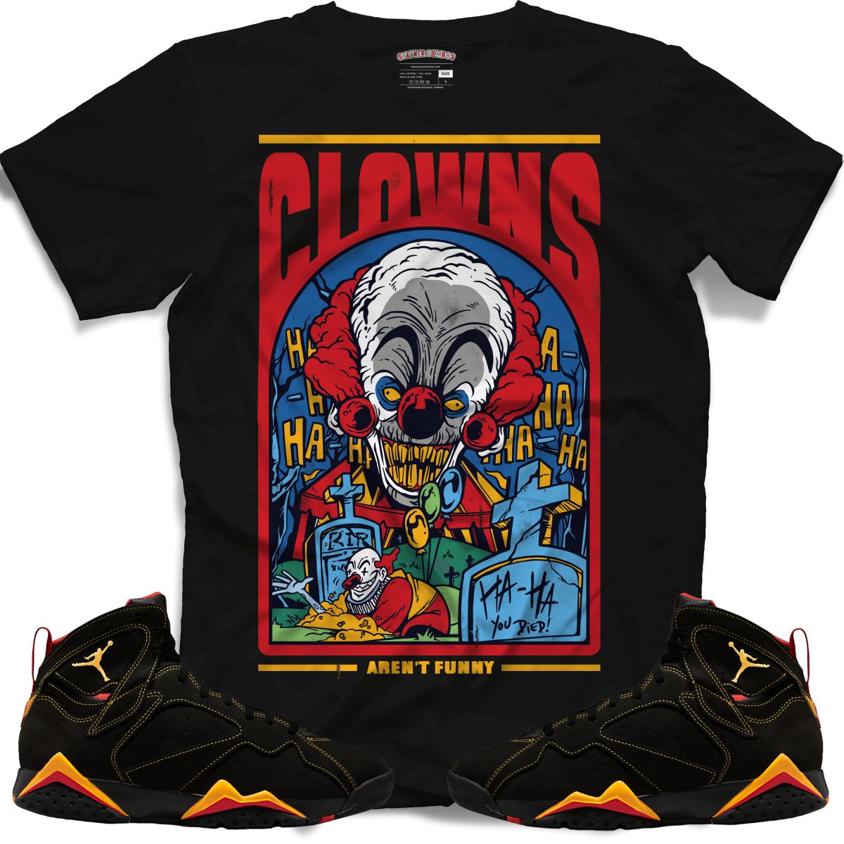 Clowns Aren't Funny (Retro 7 Citrus) T-Shirt - Misguided