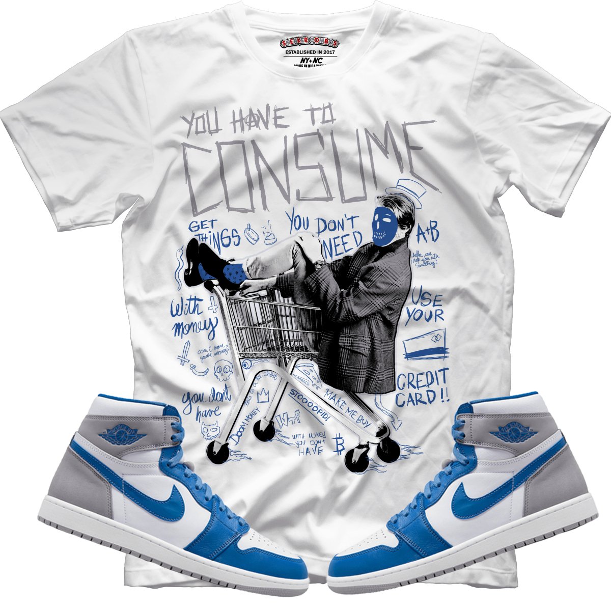 Consume Me (Retro 1 True Blue) T-Shirt - Misguided