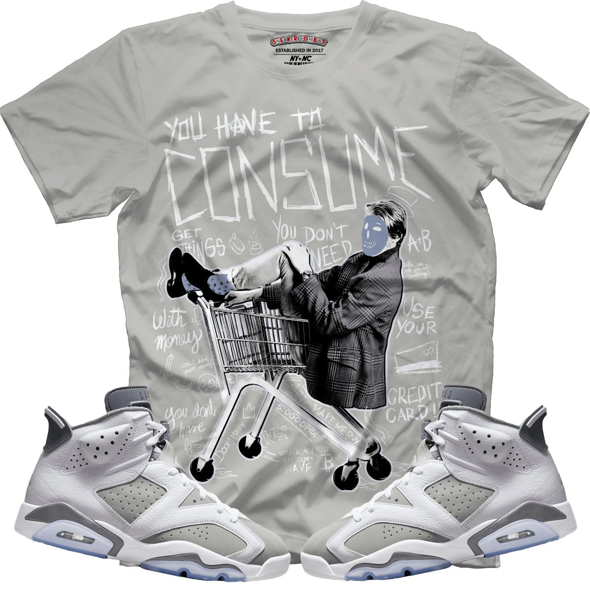 Consume Me (Retro 6 Cool Grey) T-Shirt - Misguided