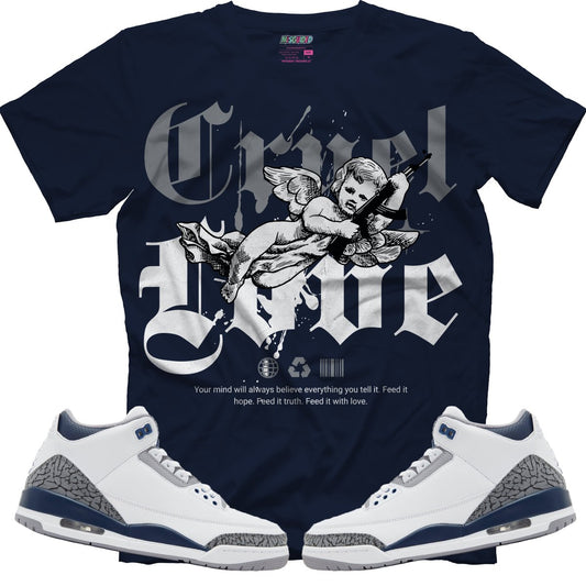 Cruel Love (Air Jordan 3 White Navy) T-Shirt - Misguided