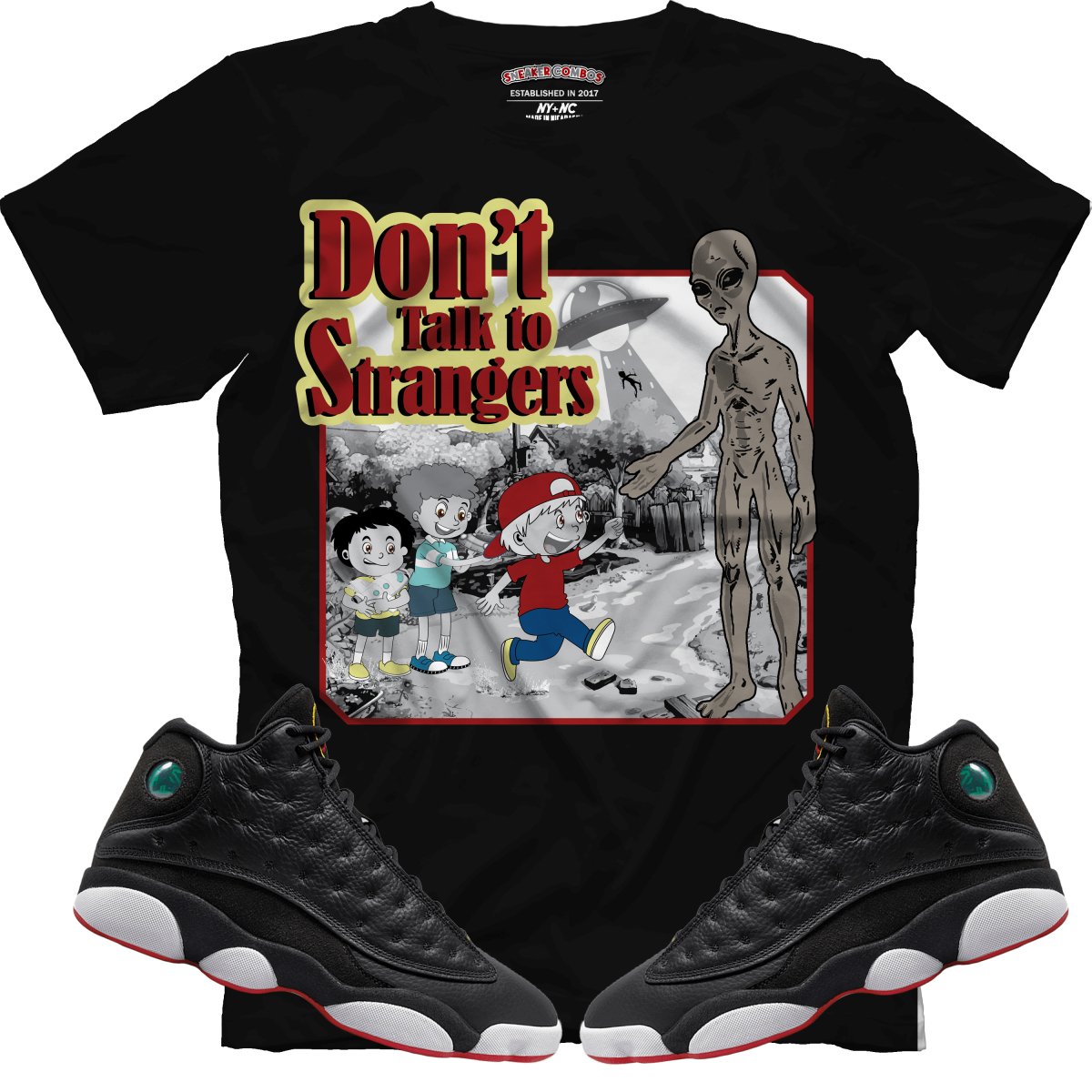 Don't Talk To Strangers (Retro 13 Playoff) T-Shirt - Misguided