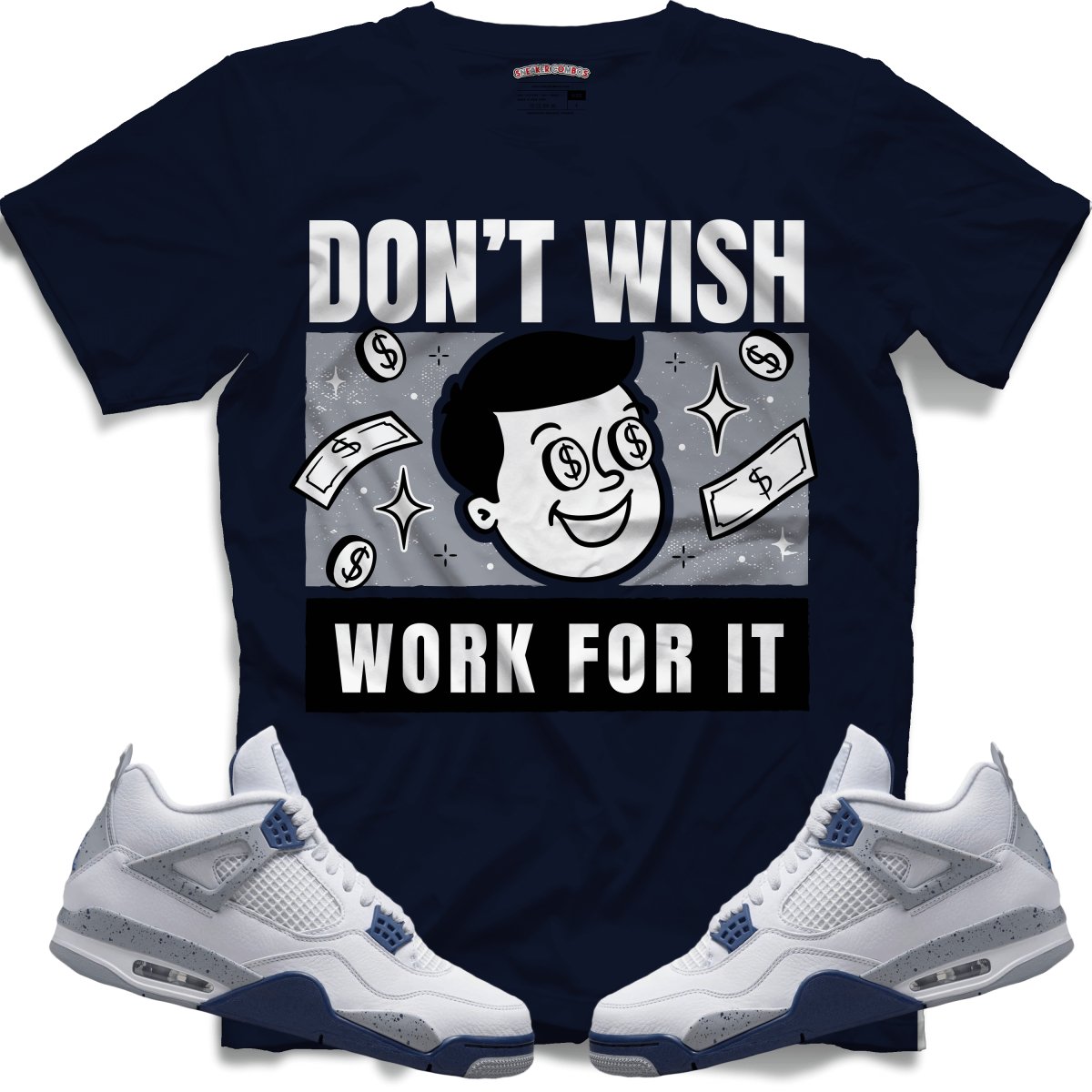 Don't Wish (Retro 4 Midnight Navy) T-Shirt - Misguided