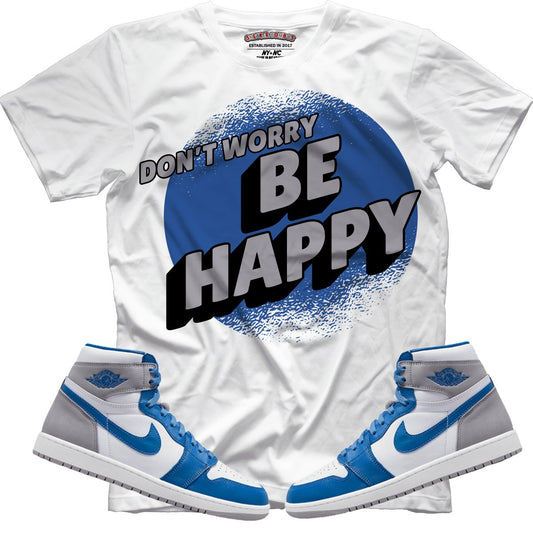 Don't Worry Be Happy (Retro 1 True Blue) T-Shirt - Misguided