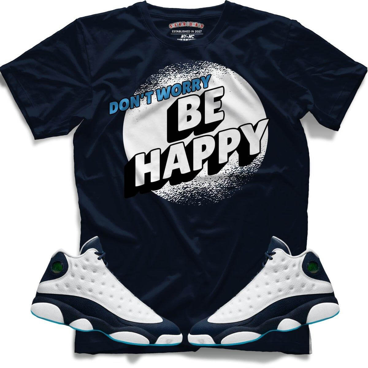 Dont Worry Be Happy (Retro 13 Obsidian) T-Shirt - Misguided