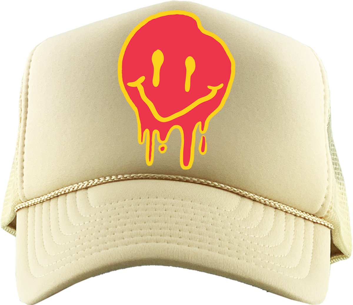 Drippy Smiley (Air Jordan 3 J Balvin Medellín Sunset) Trucker Hat - Misguided