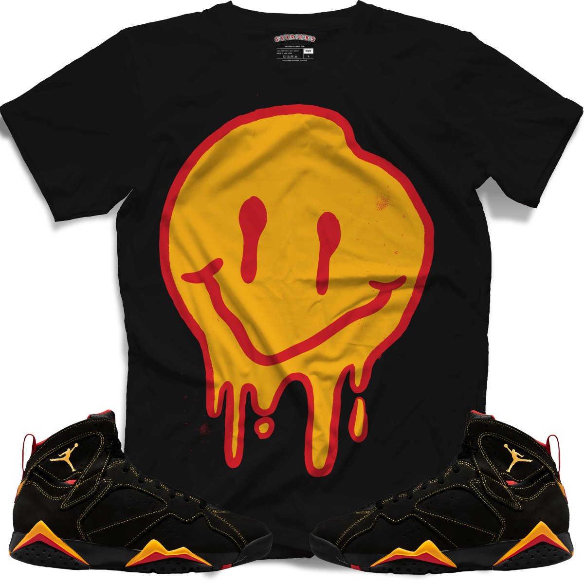 Drippy Smiley Face (Retro 7 Citrus) T-Shirt - Misguided