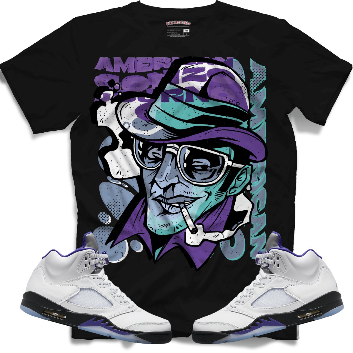 Fear And Loathing (Retro 5 Concord) T-Shirt - Black - Misguided