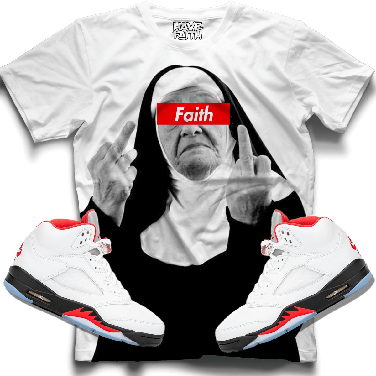 F**k Em (Fire Red Retro 5s) T-Shirt - Misguided