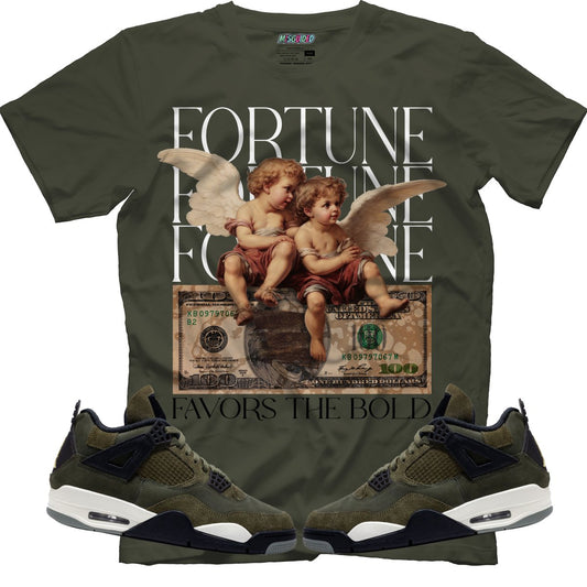 Fortune Favors The Bold (Air Jordan 4 Craft "Olive") T-Shirt - Misguided