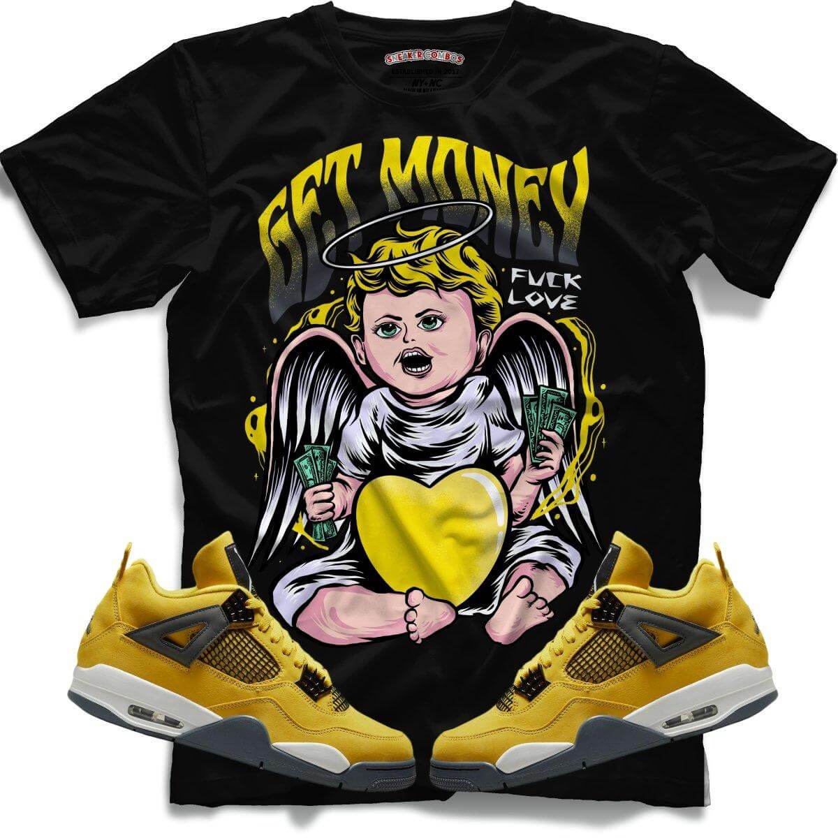 Get Money Fuck Love (Retro 4 Lightning) T-Shirt - Misguided