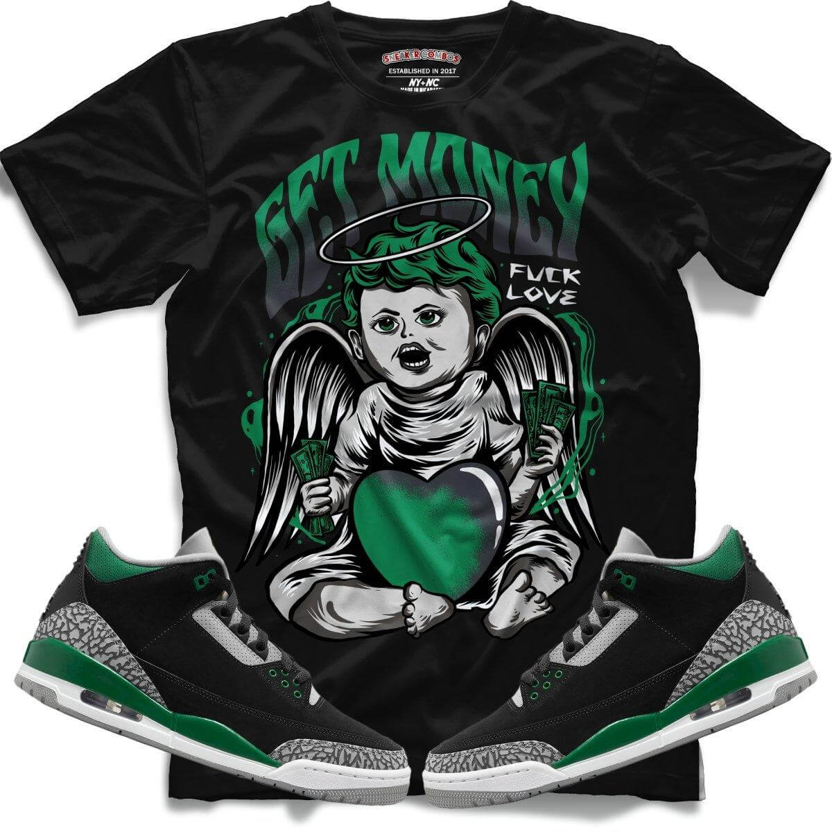 Get Money (Retro 3 Pine Green) T-Shirt - Misguided