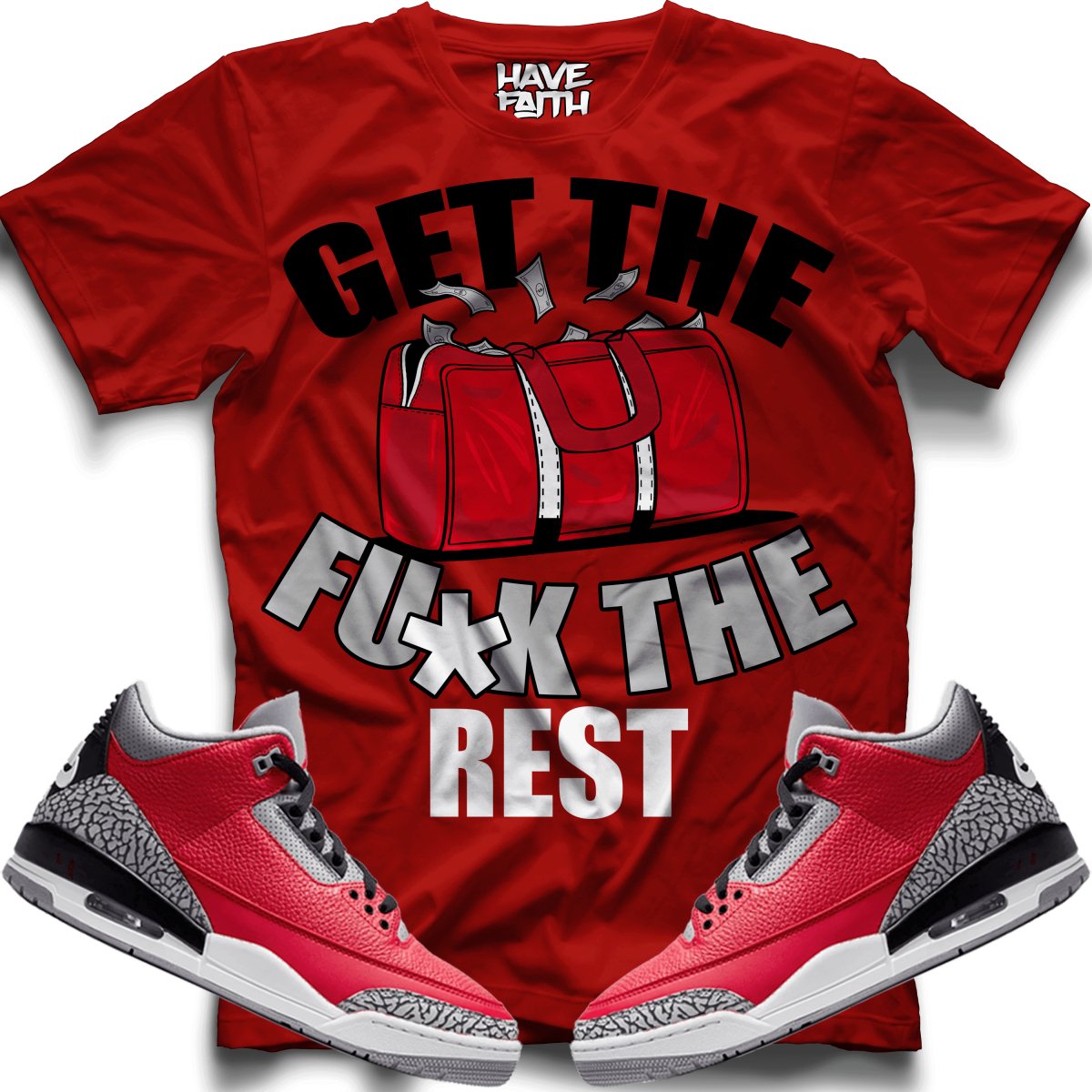 Get The Bag (Red Cement Retro 3's) T-Shirt 2 - Misguided