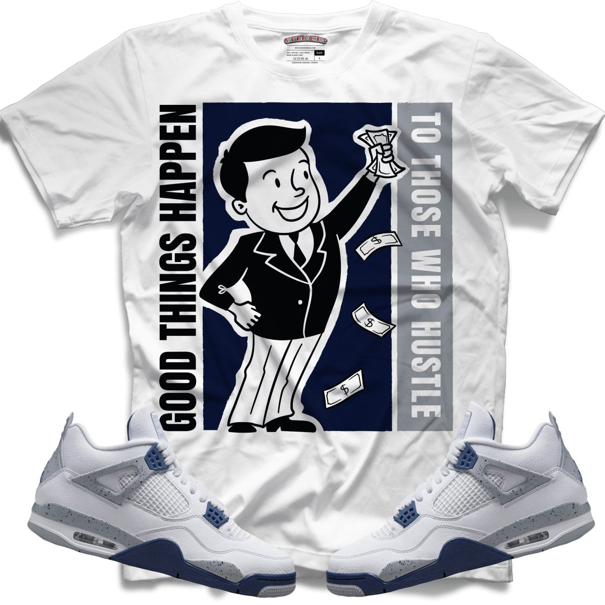 Good Things Happen (Retro 4 Midnight Navy) T-Shirt - Misguided