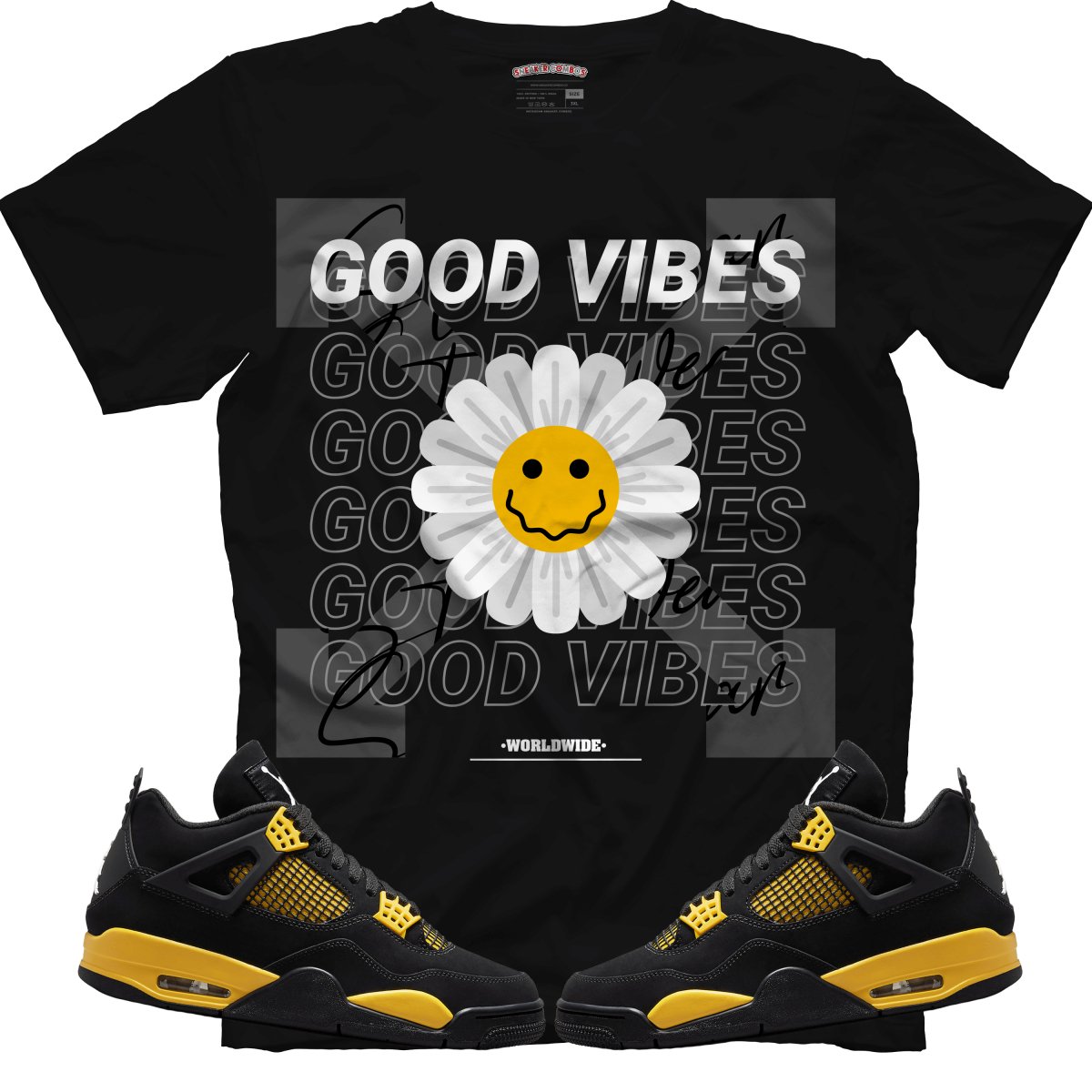 Good Vibes (Air Jordan 4 Thunder) T-Shirt - Misguided