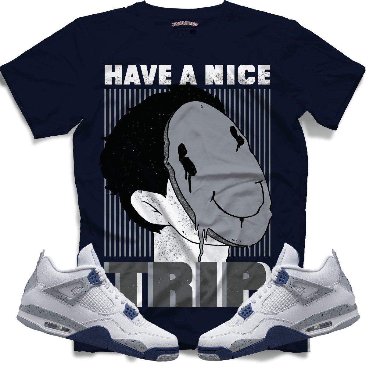 Have A Nice Trip (Retro 4 Midnight Navy) T-Shirt - Misguided