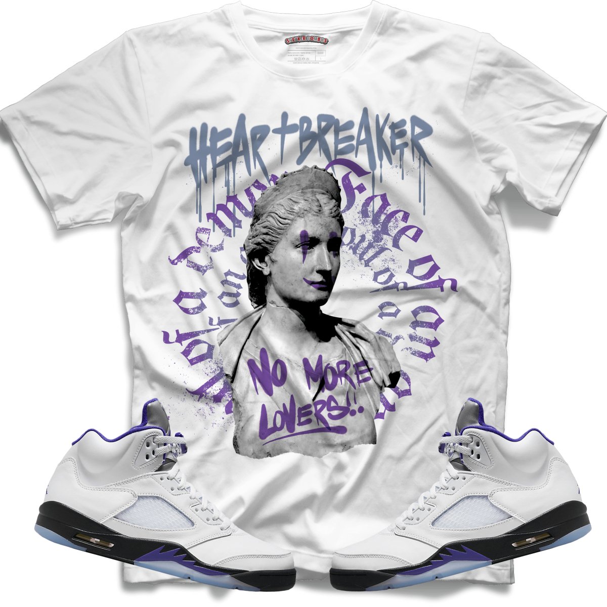 Heart Breaker (Retro 5 Concord) T-Shirt - White - Misguided