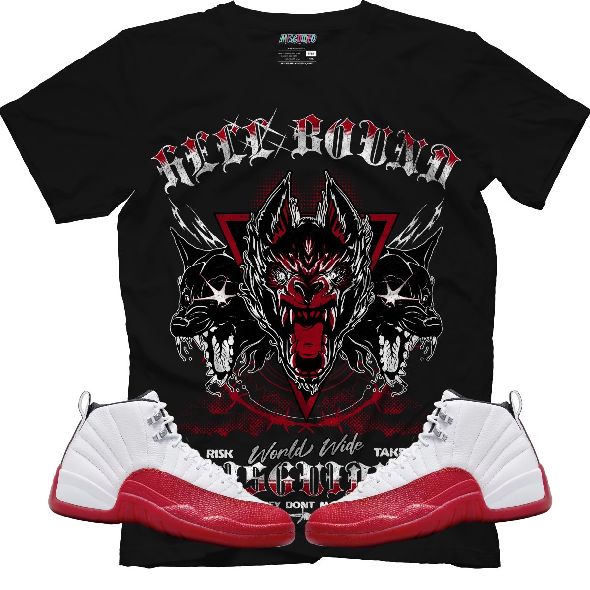 Hell Bound Risk Takers (Air Jordan 12 Cherry) T-Shirt - Misguided